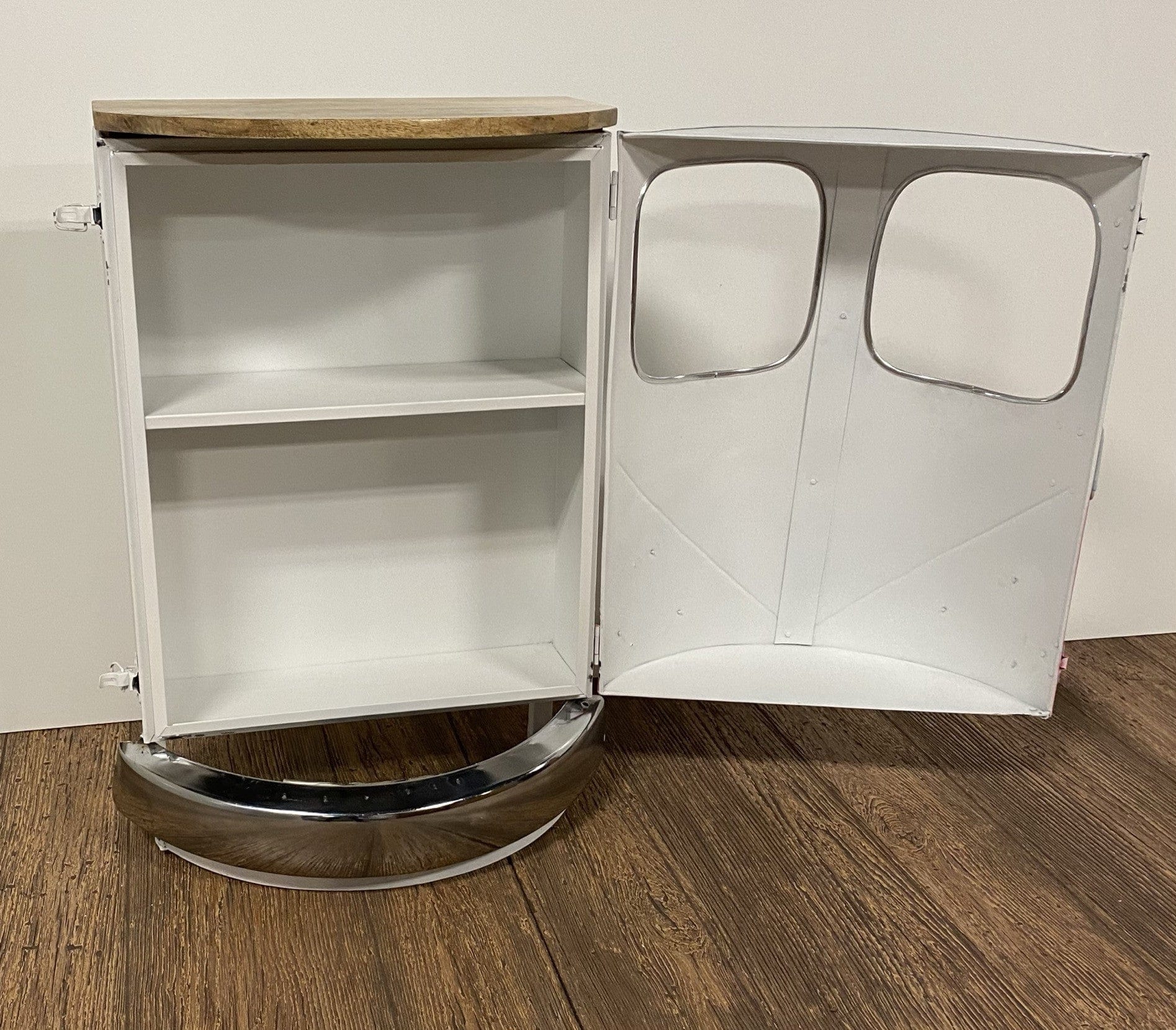 31" White And Wood Brown Solid Wood End Table With Two Shelves - Homeroots