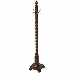 69" Brown Cherry Free Standing Four Hook Coat Rack - Homeroots