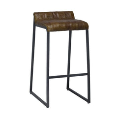 28" Black Upholstered And Iron Low Back Bar Height Bar Chair - Homeroots