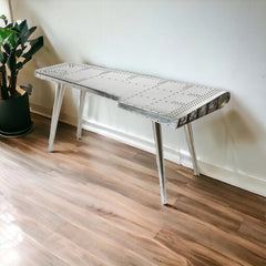 68" Silver Metal Writing Desk - Homeroots