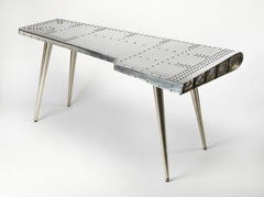 68" Silver Metal Writing Desk - Homeroots