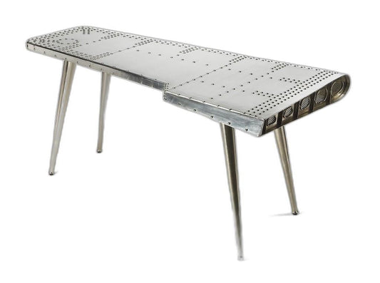 68" Silver Metal Writing Desk - Homeroots