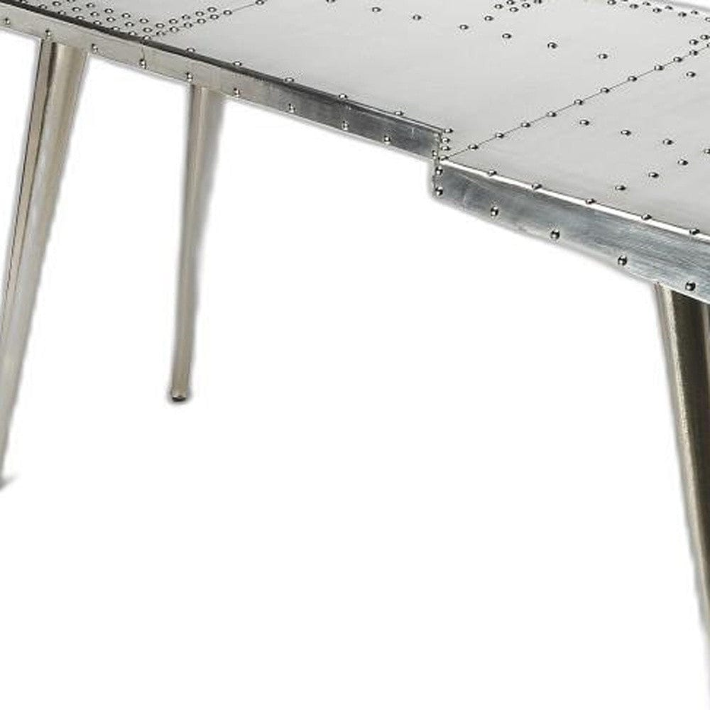 68" Silver Metal Writing Desk - Homeroots