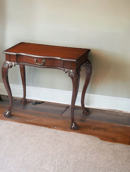 35" Dark Brown Rubberwood Solid Manufactured Wood Writing Desk - Homeroots