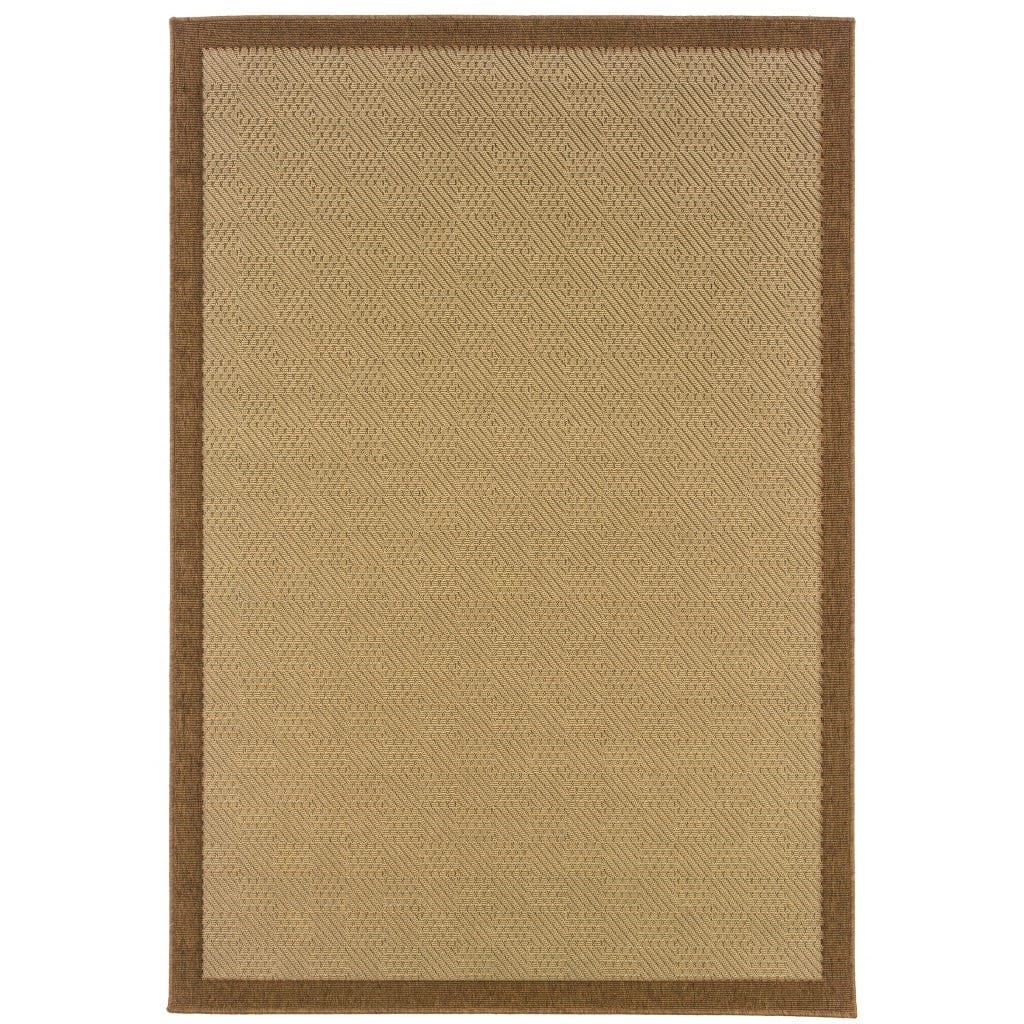 6' X 9' Beige Indoor Outdoor Area Rug - Homeroots