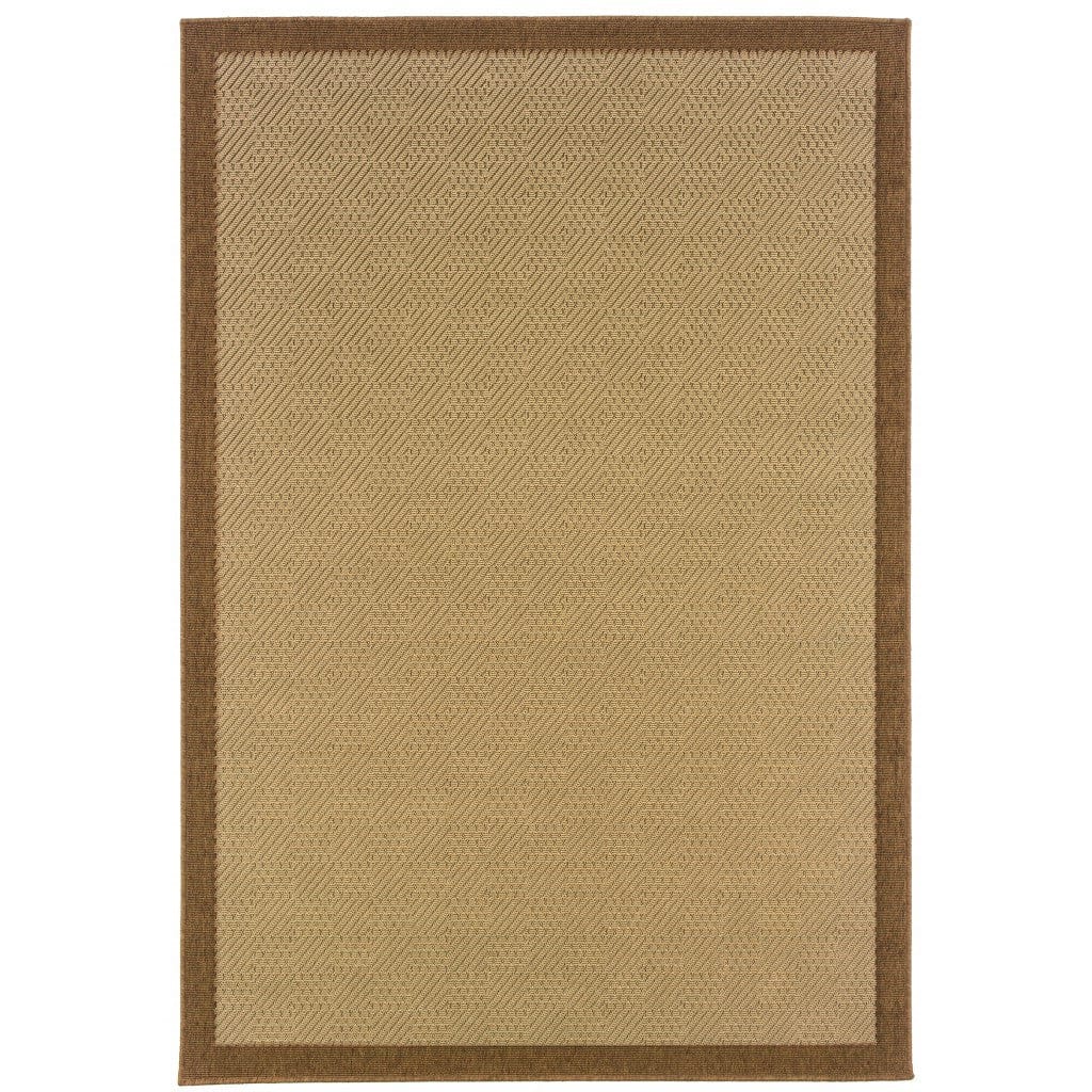 6' X 9' Beige Indoor Outdoor Area Rug - Homeroots