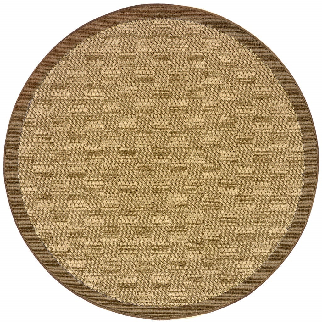 8' X 8' Beige Indoor Outdoor Area Rug - Homeroots