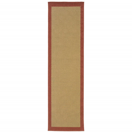 2' X 8' Beige Indoor Outdoor Area Rug