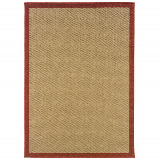 4' X 6' Beige Indoor Outdoor Area Rug