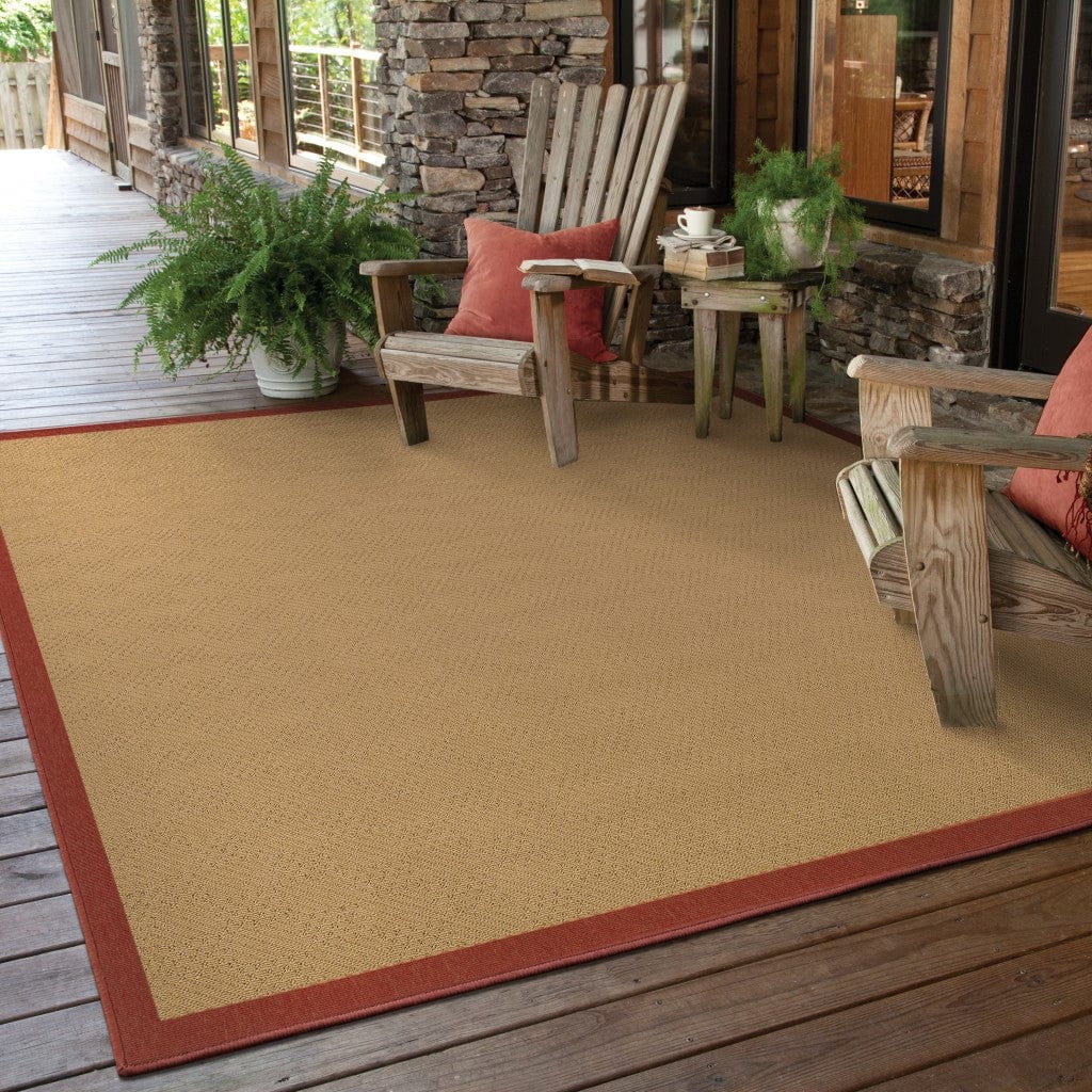 4' X 6' Beige Indoor Outdoor Area Rug - Homeroots