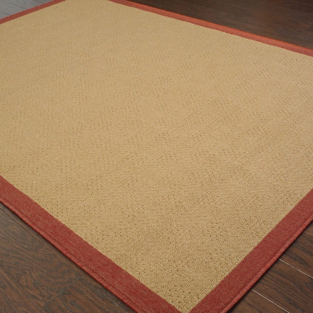 5' X 8' Beige Indoor Outdoor Area Rug - Homeroots