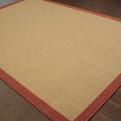 5' X 8' Beige Indoor Outdoor Area Rug - Homeroots