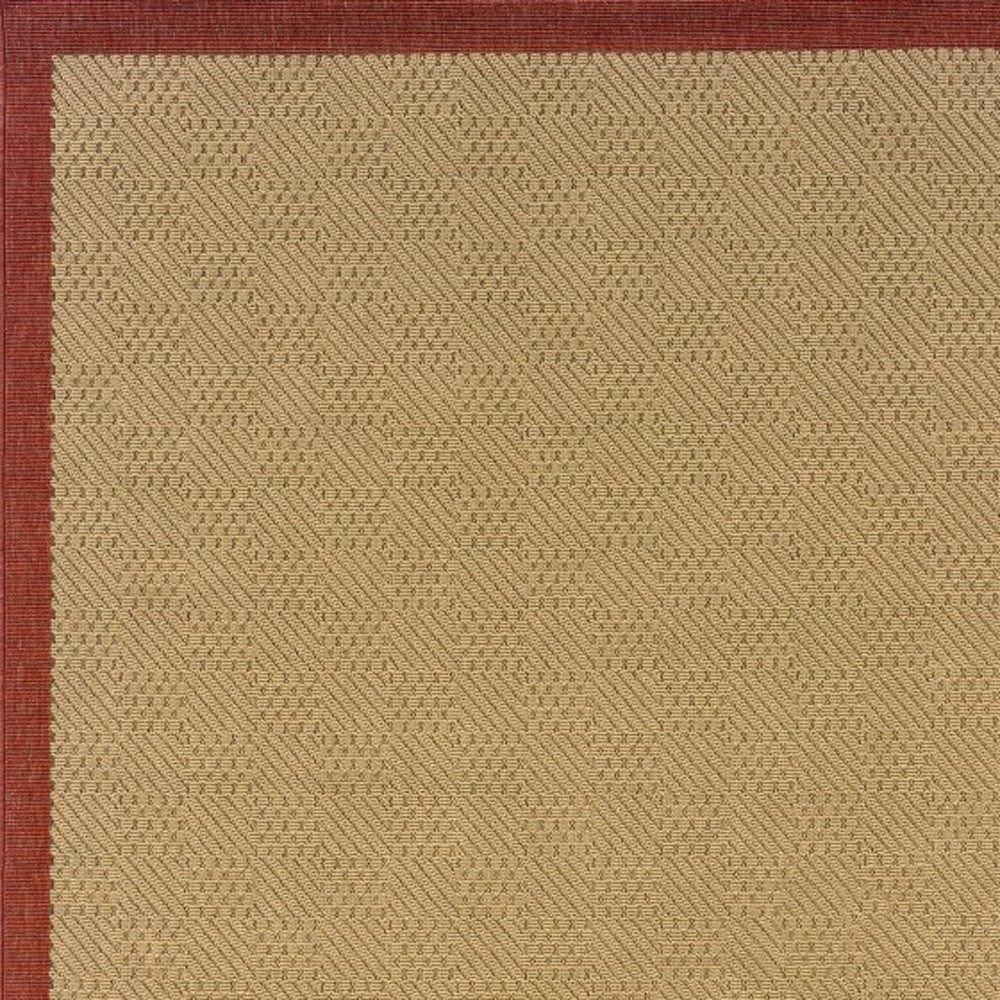 5' X 8' Beige Indoor Outdoor Area Rug - Homeroots