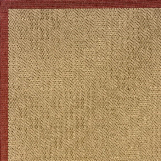 5' X 8' Beige Indoor Outdoor Area Rug - Homeroots