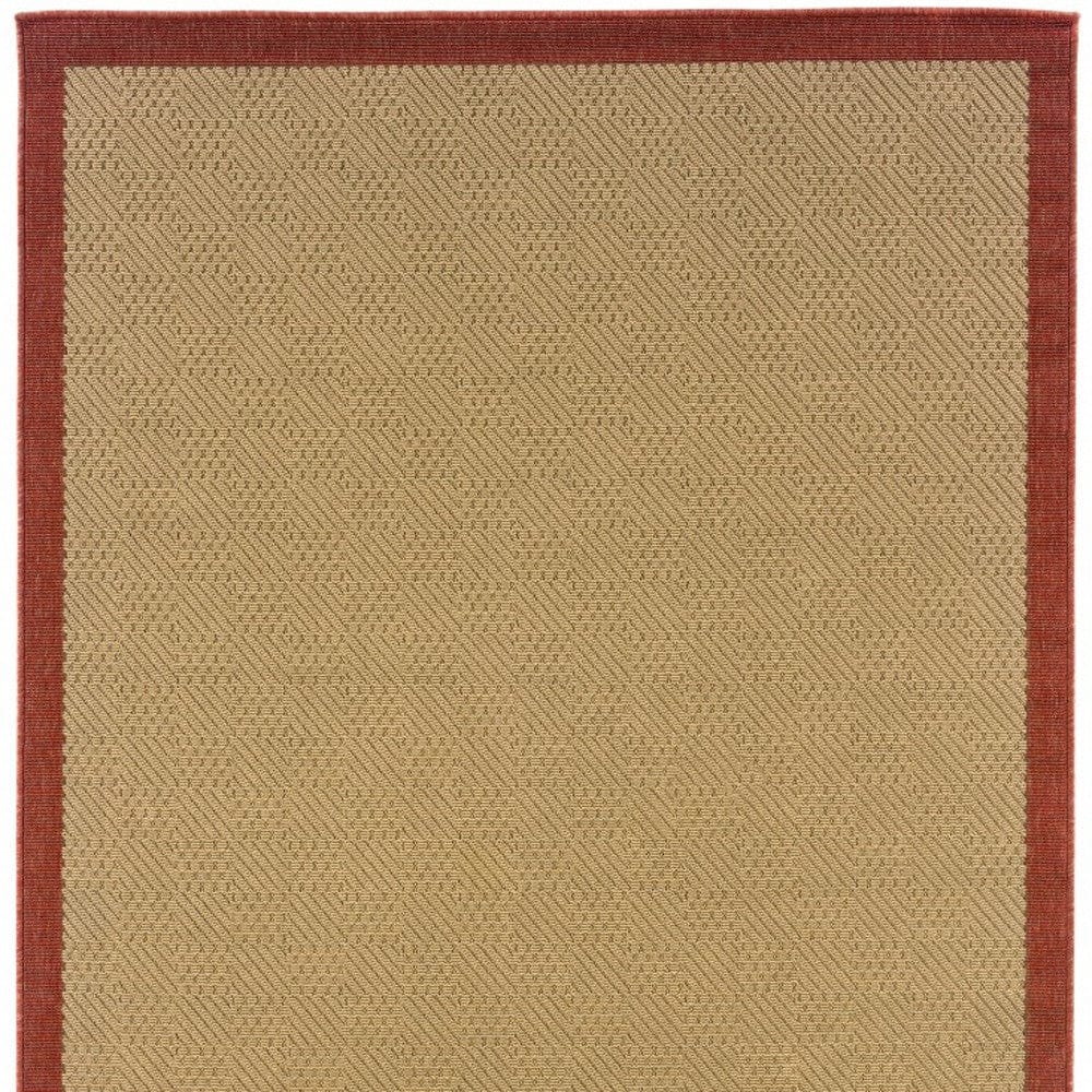 5' X 8' Beige Indoor Outdoor Area Rug - Homeroots