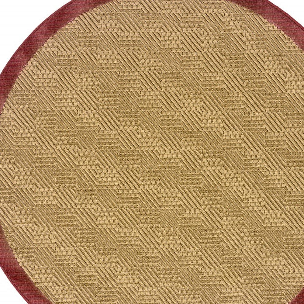 8' X 8' Beige Indoor Outdoor Area Rug - Homeroots