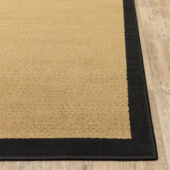 5' X 8' Beige and Black Indoor Outdoor Area Rug - Homeroots