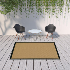 6' X 9' Beige and Black Indoor Outdoor Area Rug - Homeroots