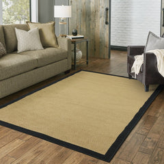 7' X 10' Beige and Black Indoor Outdoor Area Rug - Homeroots