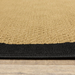 8' X 8' Beige and Black Indoor Outdoor Area Rug - Homeroots