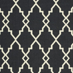 5' X 8' Black and Ivory Indoor Outdoor Area Rug - Homeroots