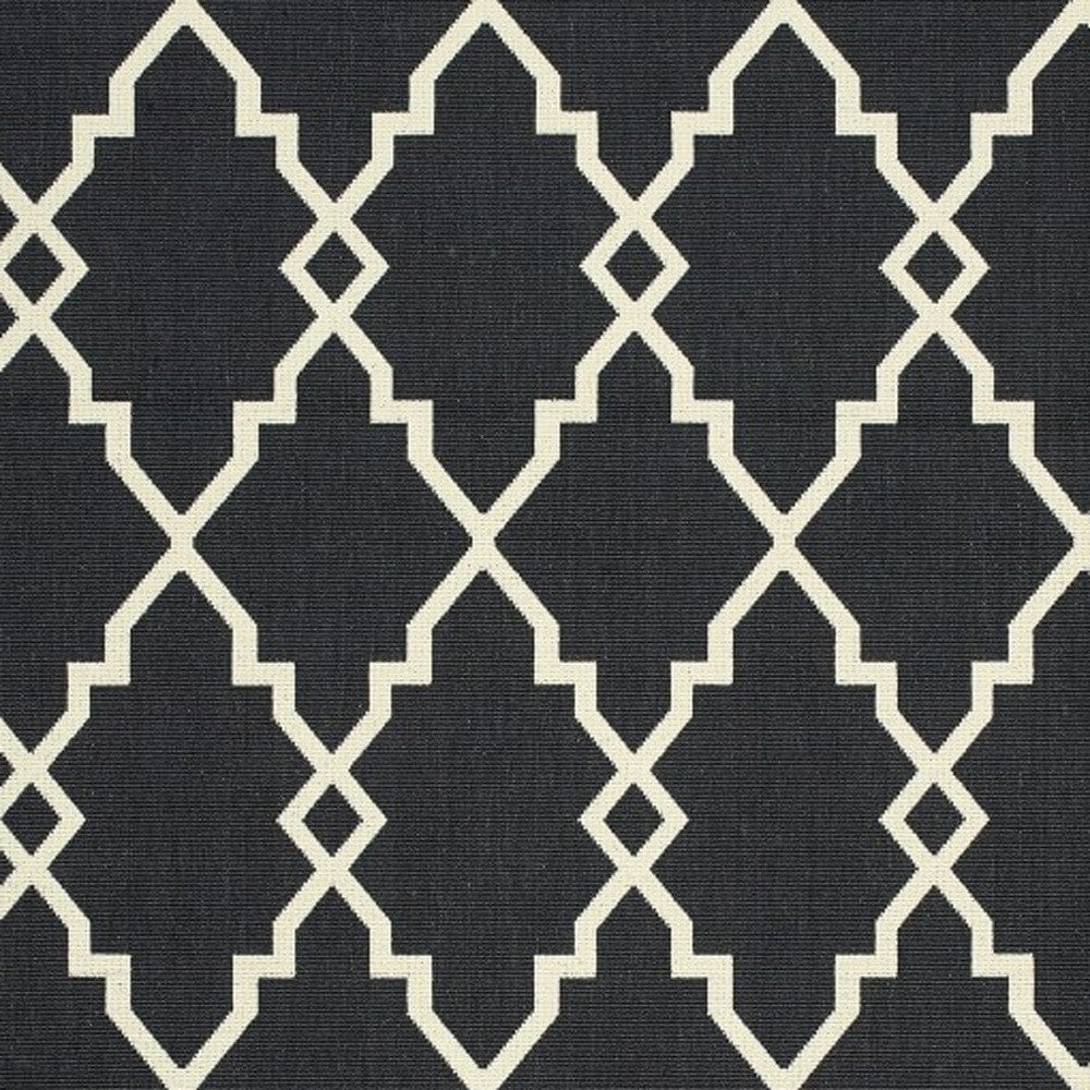 Black and Ivory Indoor Outdoor Area Rug - Homeroots