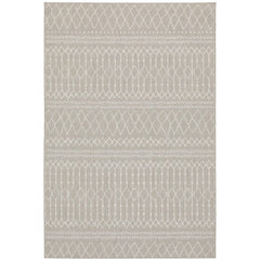 3' X 5' Gray and Ivory Indoor Outdoor Area Rug