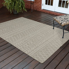 3' X 5' Gray and Ivory Indoor Outdoor Area Rug