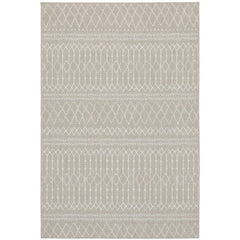 5' X 7' Gray and Ivory Indoor Outdoor Area Rug - Homeroots