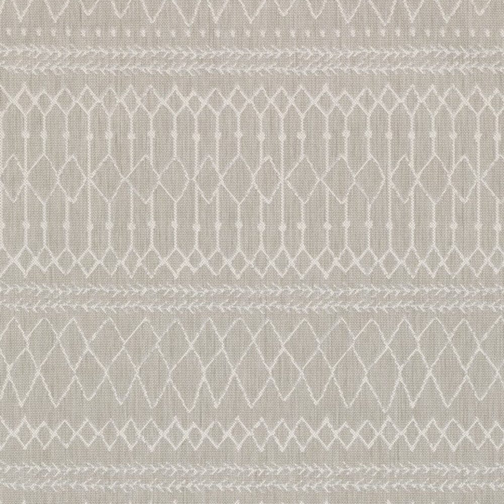 7' X 9' Gray and Ivory Indoor Outdoor Area Rug - Homeroots