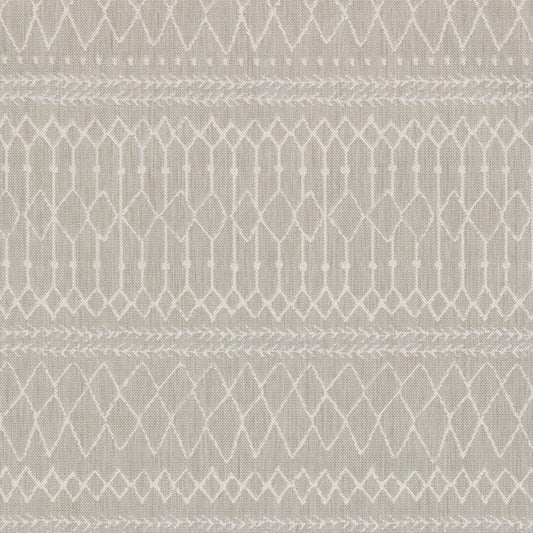 8' X 10' Gray and Ivory Indoor Outdoor Area Rug - Homeroots