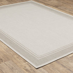 7' X 9' Gray and Ivory Indoor Outdoor Area Rug - Homeroots