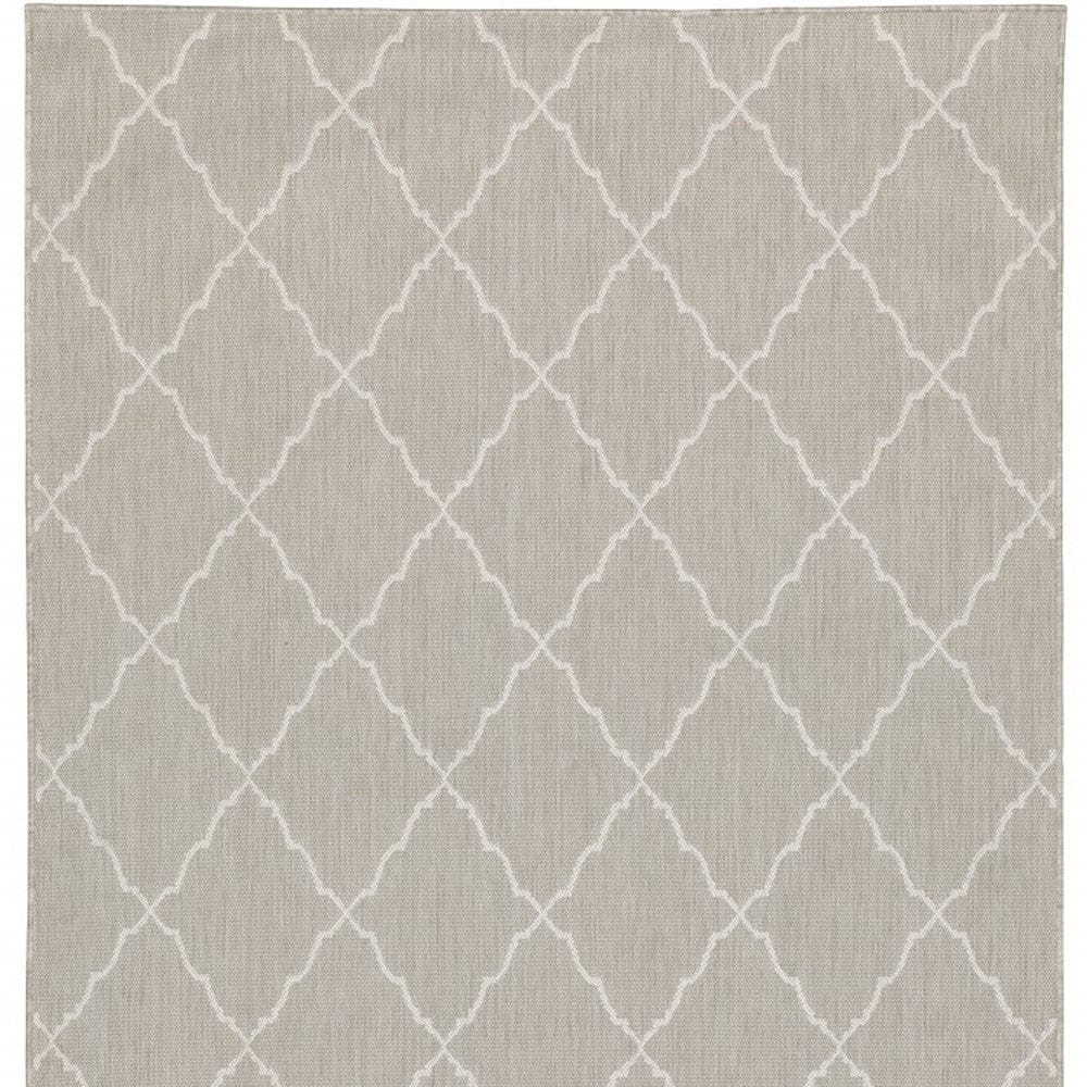 3' X 5' Gray and Ivory Indoor Outdoor Area Rug