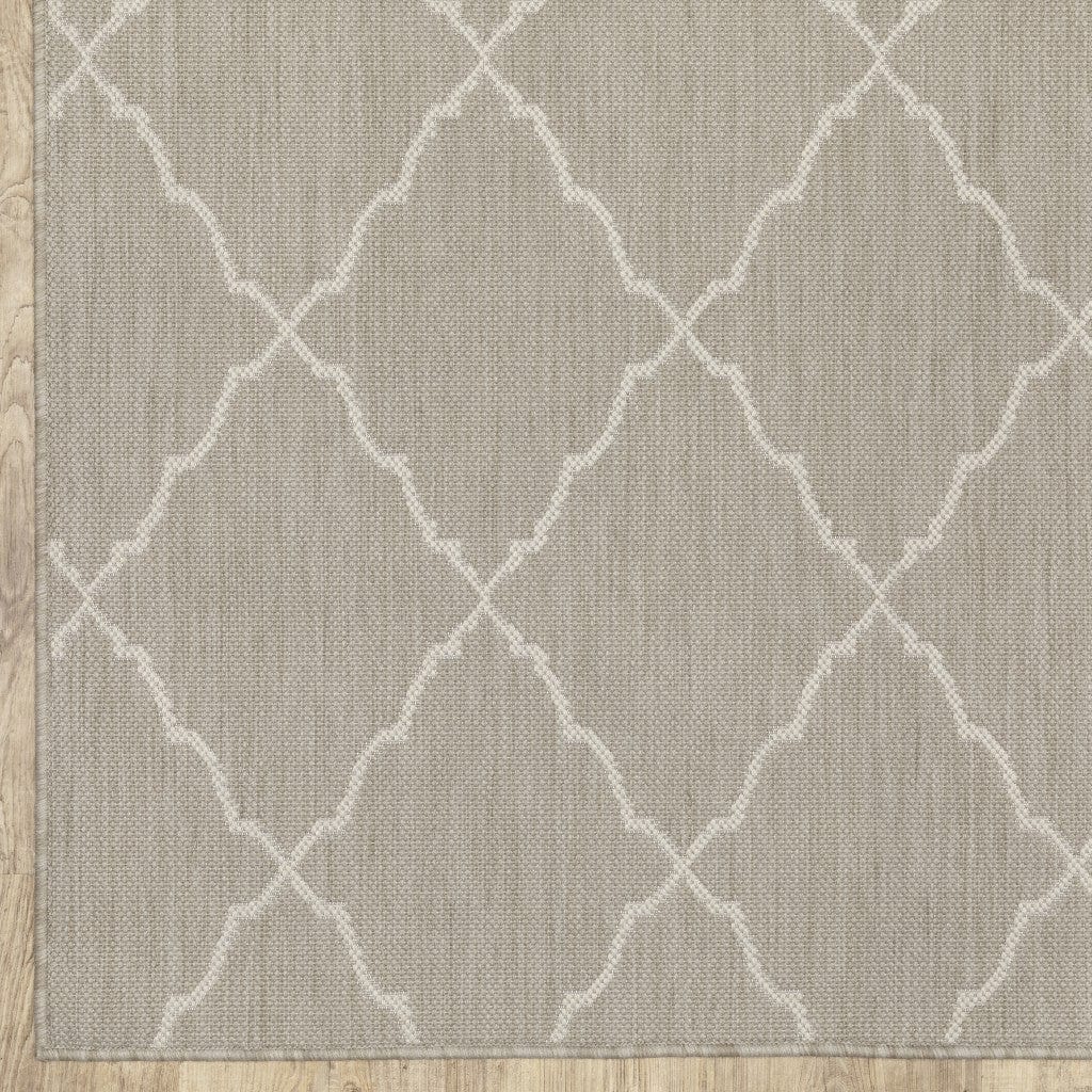 3' X 5' Gray and Ivory Indoor Outdoor Area Rug