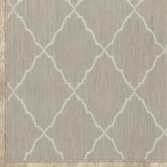 8' X 10' Gray and Ivory Indoor Outdoor Area Rug - Homeroots