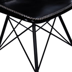 18" Black Faux Leather Side Chair - Homeroots