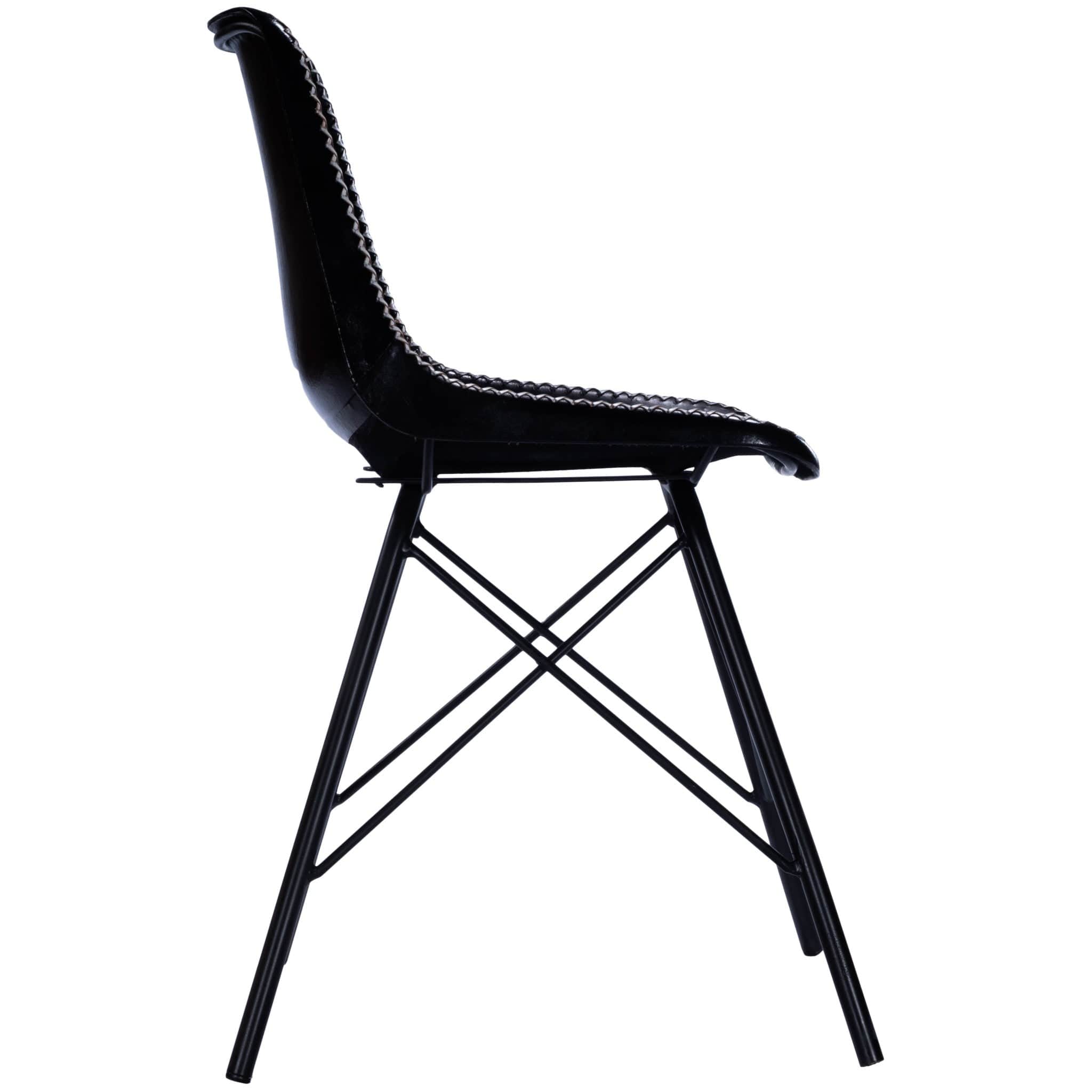 18" Black Faux Leather Side Chair - Homeroots