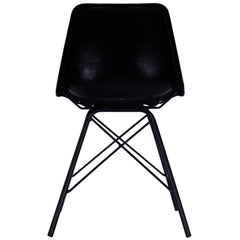 18" Black Faux Leather Side Chair - Homeroots