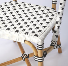 White And Brown Faux Rattan Dining Chair