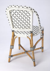 White And Brown Faux Rattan Dining Chair