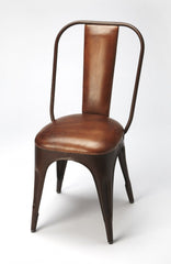 18" Brown Faux Leather Side Chair - Homeroots