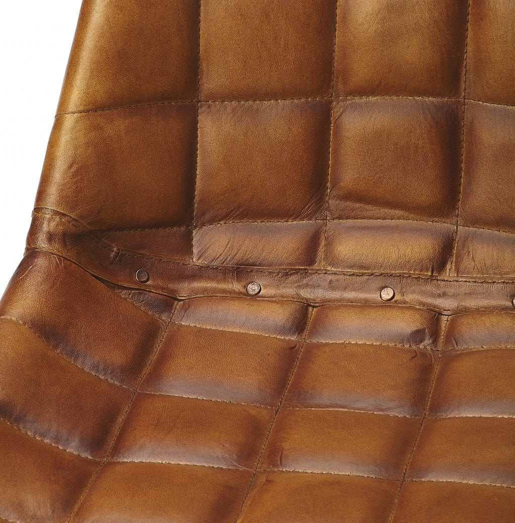 18" Brown Faux Leather Tufted Side Chair - Homeroots