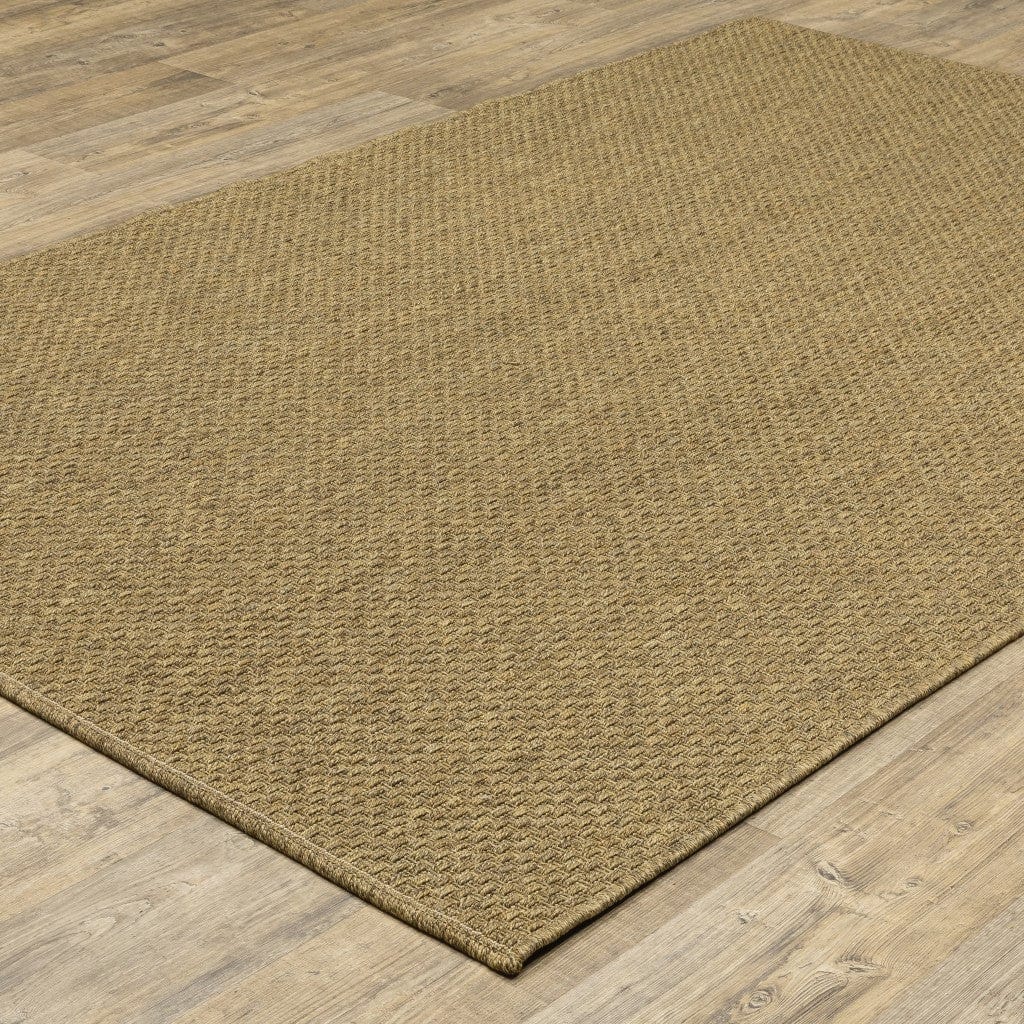 2' X 4' Tan Faux Seagrass Indoor Outdoor Area Rug - Homeroots