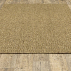 2' X 4' Tan Faux Seagrass Indoor Outdoor Area Rug