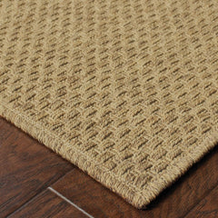 2' X 4' Tan Faux Seagrass Indoor Outdoor Area Rug - Homeroots