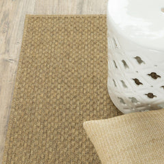 2' X 4' Tan Faux Seagrass Indoor Outdoor Area Rug - Homeroots