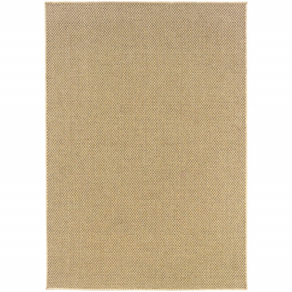 2' X 4' Tan Faux Seagrass Indoor Outdoor Area Rug