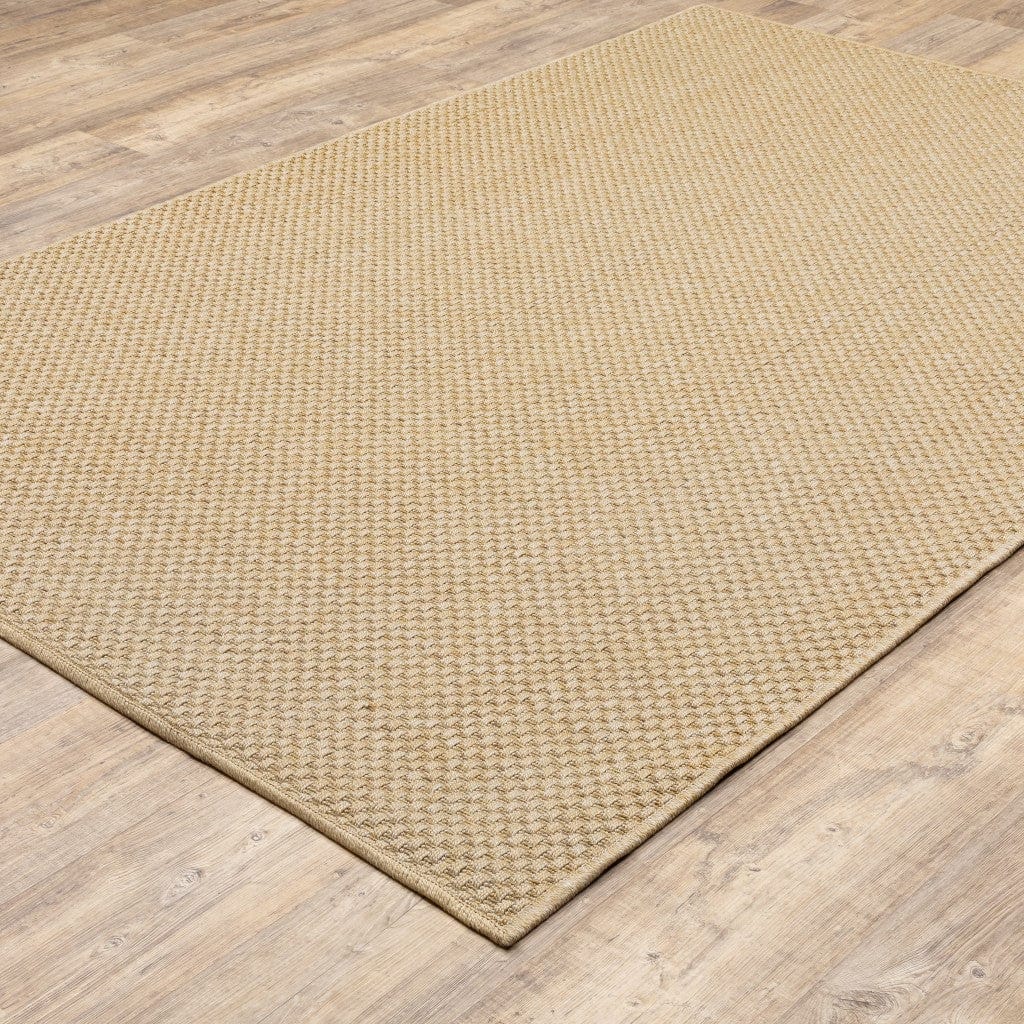 2' X 4' Tan Faux Seagrass Indoor Outdoor Area Rug