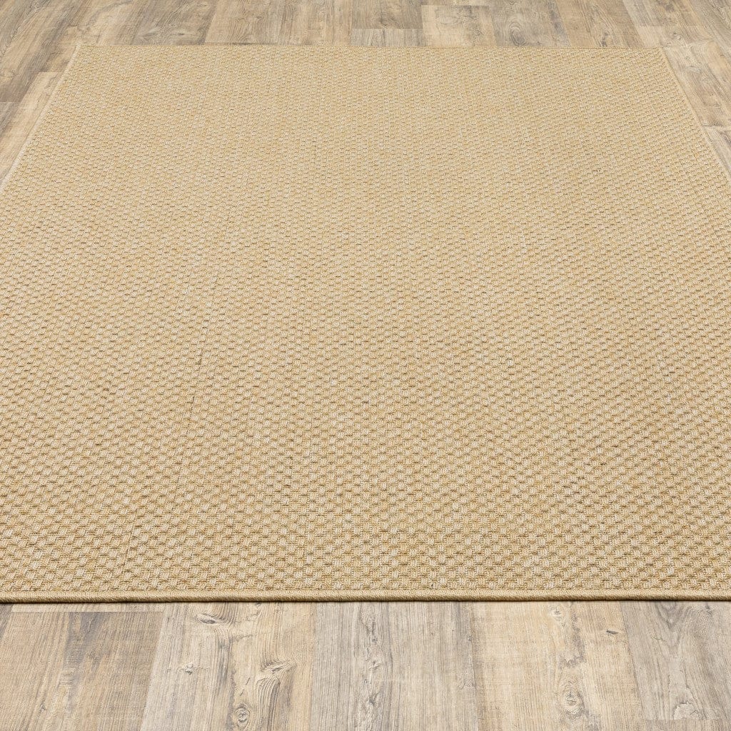 2' X 4' Tan Faux Seagrass Indoor Outdoor Area Rug