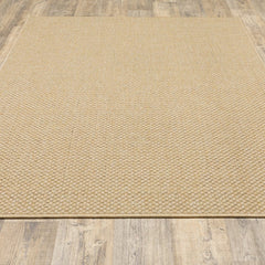 2' X 4' Tan Faux Seagrass Indoor Outdoor Area Rug